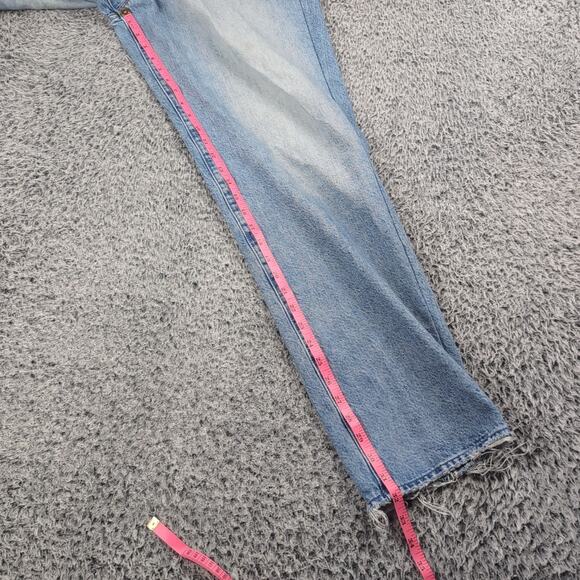 Mother Jeans Women 34 Blue Distressed High Waisted Tunnel Vision Sneak Baggy Y2k - Picture 8 of 10